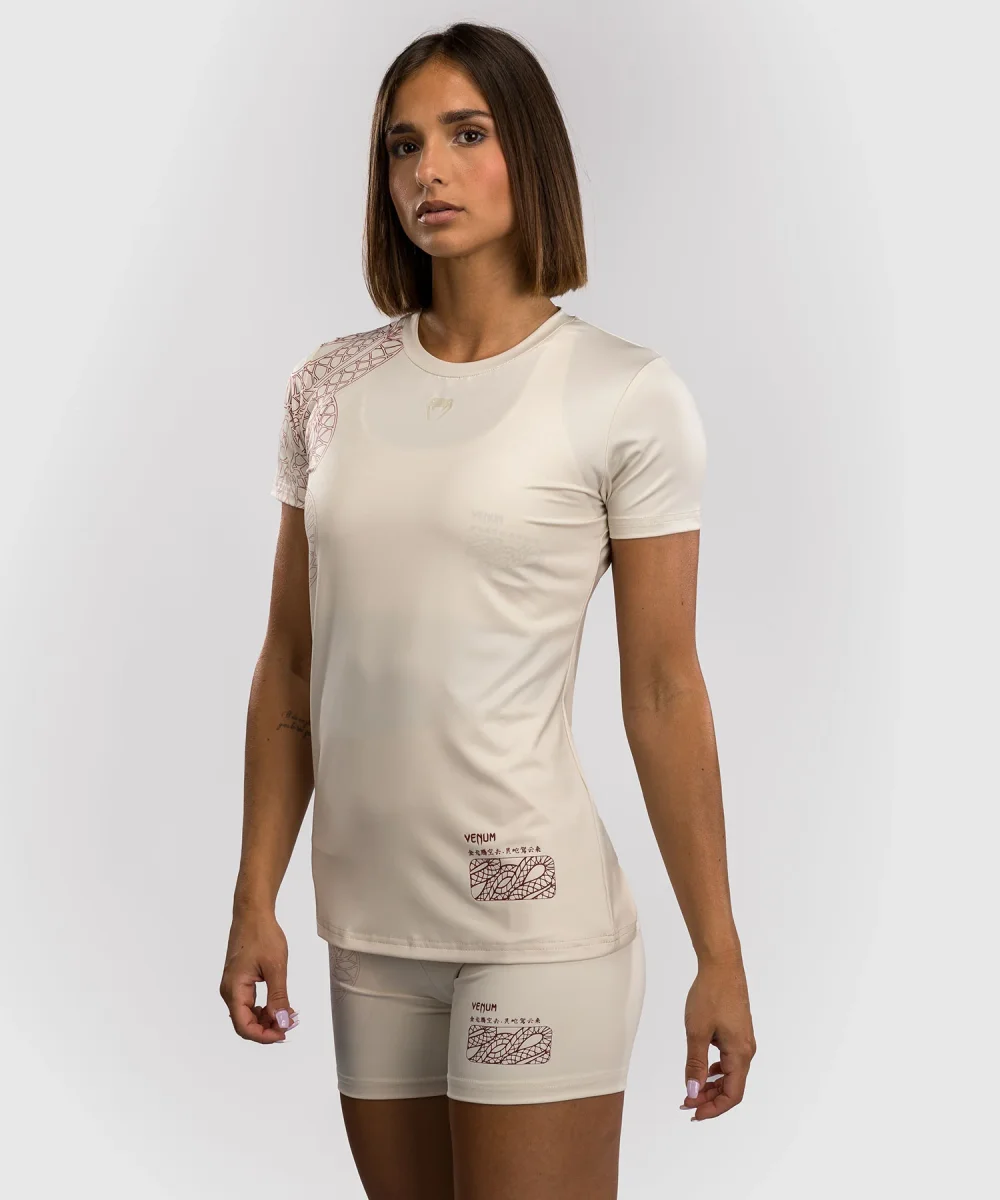 T-shirt Dry-Tech pour Femmes Venum Serpenti – Ivoire/Bordeaux – Image 3